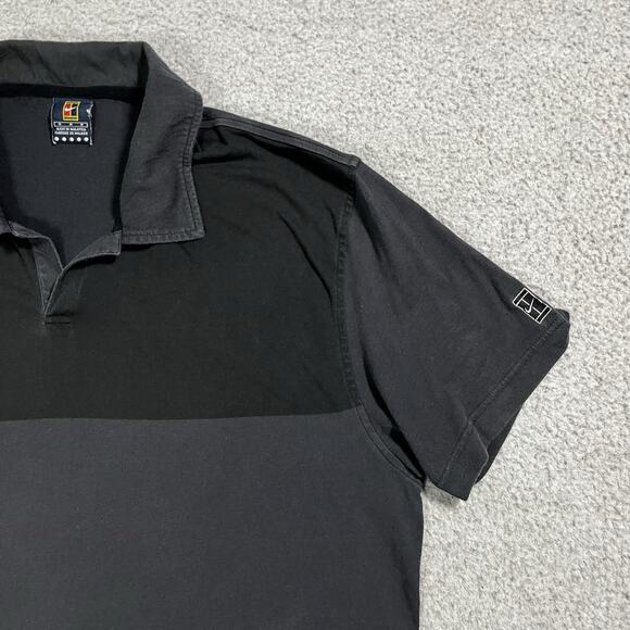 Nike Polo Shirt Mens Medium Gray Tennis Court Vintage Retro Agassi - Picture 5 of 15